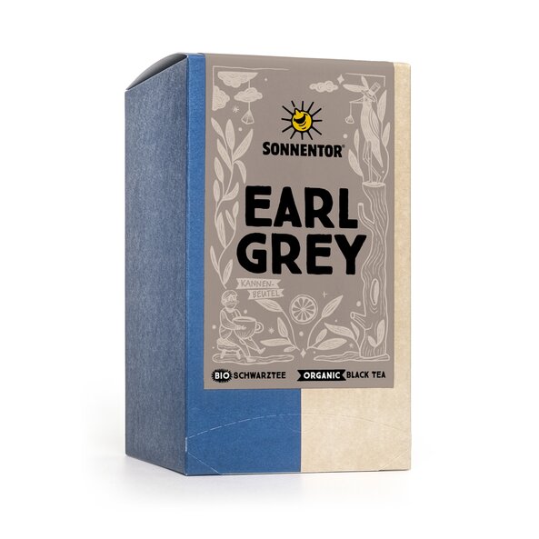 Earl Grey Schwarztee im Kannenbeutel - Verpackung mit Illustrationen