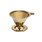 Kaffeefilter aus Edelstahl - gold. Der Filter hat eine Trichterform mit der Aufschrift: Sonnentor.
